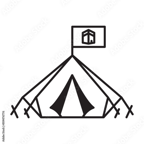 Mina Tent icon design with white background stock illustration