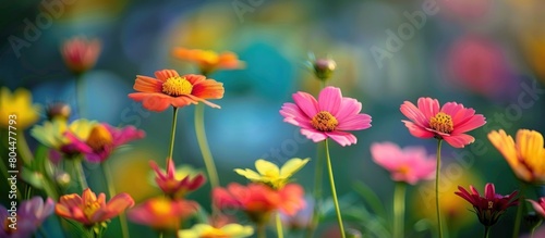 Colorful Flowers Blooming in Grass © FryArt Studio