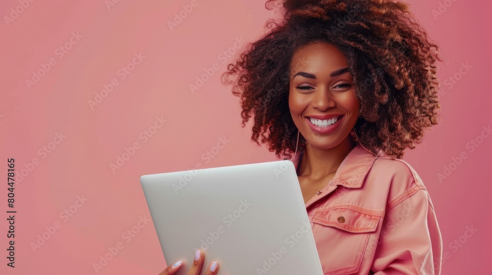 A Smiling Woman with Laptop