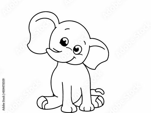 Elephant cartoon on white background