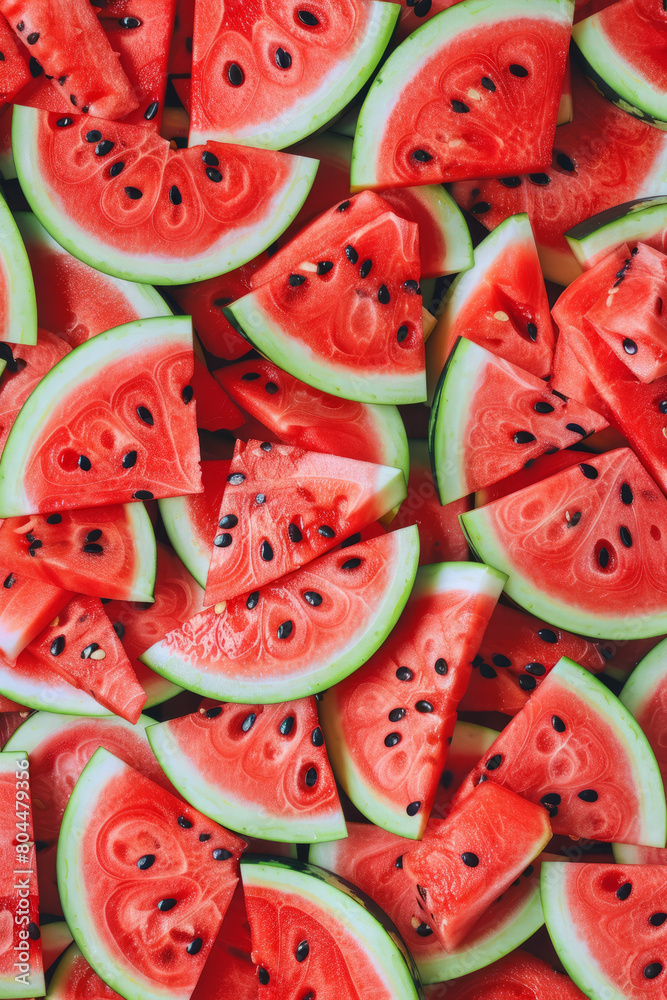 juicy watermelon pattern background, exudes deliciousness, fruit,generative ai
