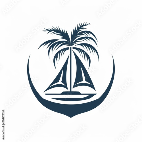 Logo design with a sailing ship