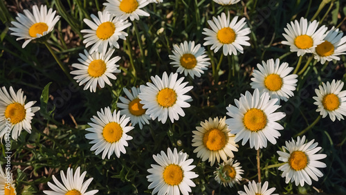 Leucanthemum vulgare  the ox-eye daisy  or oxeye daisy is widely cultivated and available as a perennial flowering ornamental plant for gardens and designed meadow landscapes 