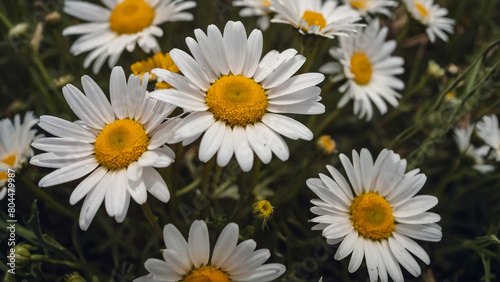 Leucanthemum vulgare  the ox-eye daisy  or oxeye daisy is widely cultivated and available as a perennial flowering ornamental plant for gardens and designed meadow landscapes 