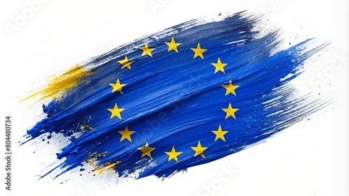 european union flag on white background 