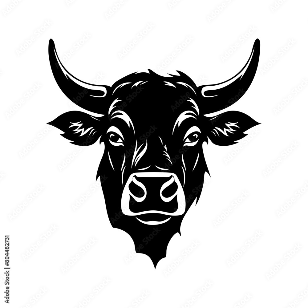 black and white bull