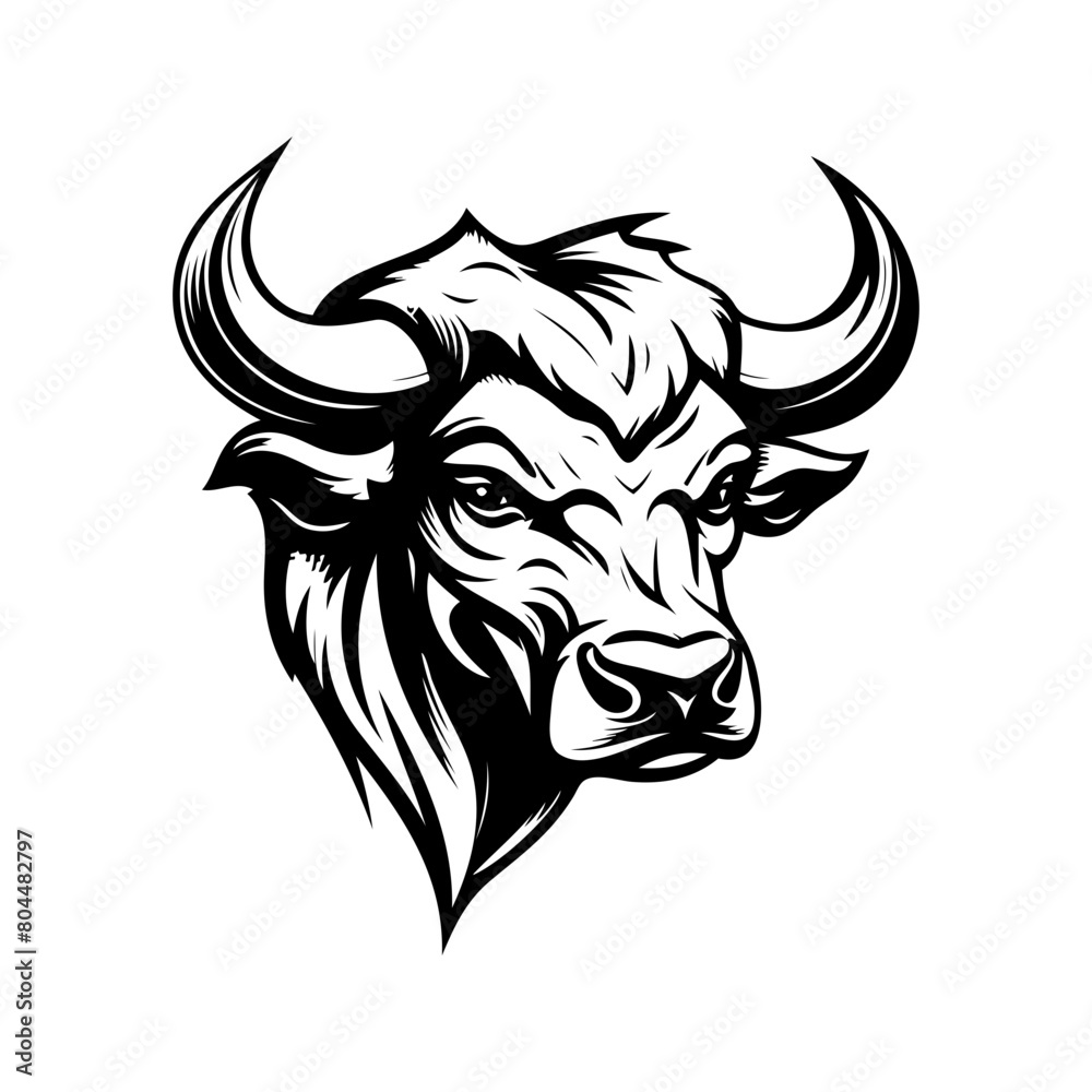bull head isolated on white bull head isolated on white
