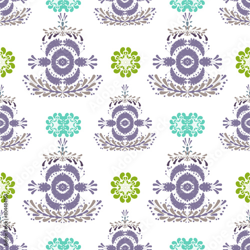 Seamless floral pattern, imitating nature in soft tones. Used in printing fabric patterns, batik fabric, wrapping paper, wallpaper, and room decoration.
