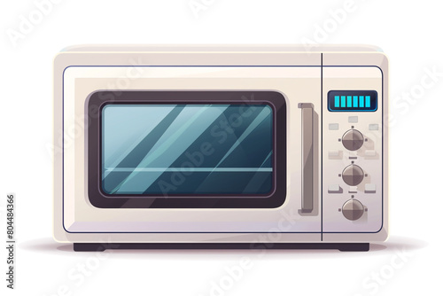 Microwave isolated on White Background. Cooking equipment, electrical appliances, kitchen technology concept. Stock vector illustration Isolated on white background in flat cartoon style.