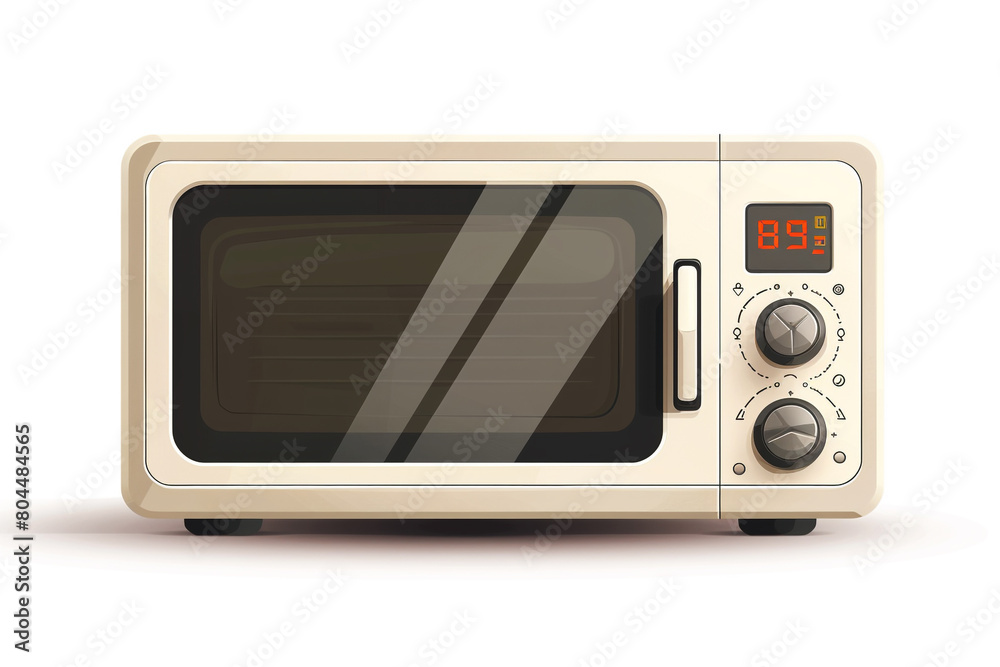 Microwave isolated on White Background. Cooking equipment, electrical appliances, kitchen technology concept. Stock vector illustration Isolated on white background in flat cartoon style. Microwave isolated on White Background. Cooking equipment, electrical appliances, kitchen technology concept. Stock vector illustration Isolated on white background in flat cartoon style.
