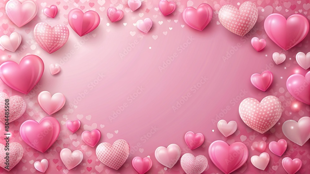 a pink heart with many hearts on a pink background.