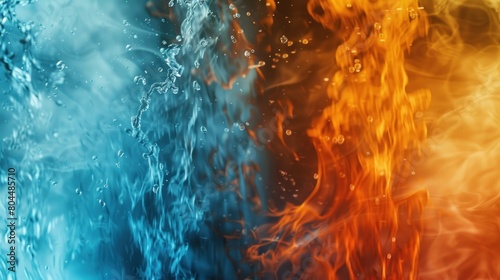 background of fire and water next to each other