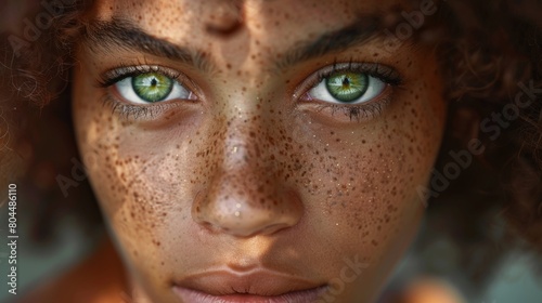 A Woman's Intense Green Eyes