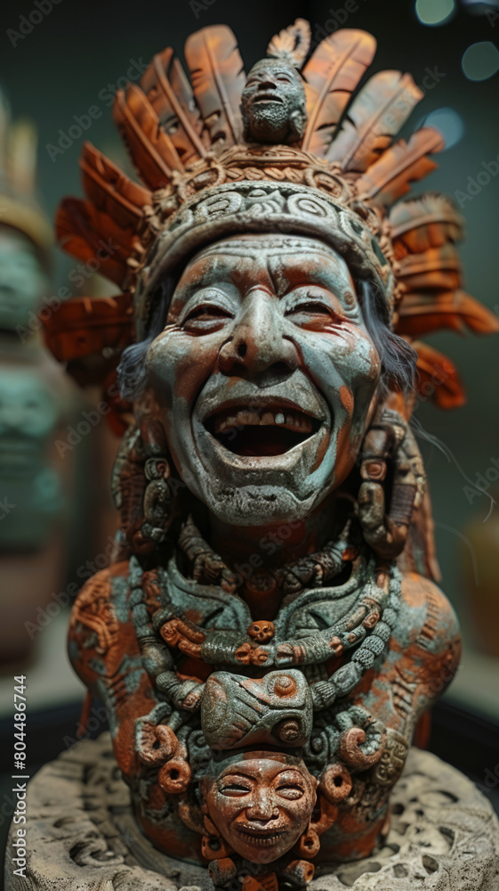 a man from mayan civilaization laughing .generative ai