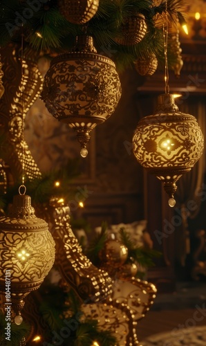 Intricate patterns and textures inspired by Christmas ornaments and decorations, Background Image For Website