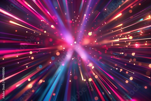 vibrant explosion of light and energy, symbolizing the speed at which data is transferred between devices. high-speed data transfer, symbolizing the speed and intensity of technology's impact 