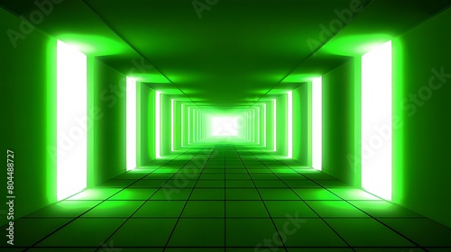 empty room with green light © Raffaza