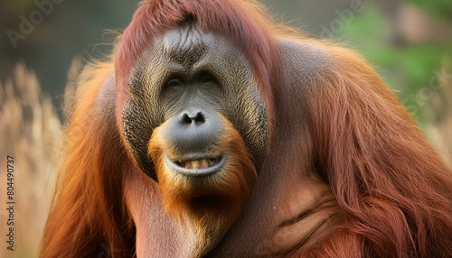 ai generative of mammal in borneo; orangutan