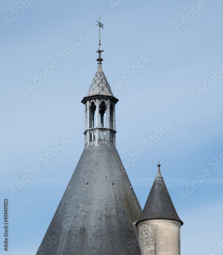 Medieval castle of Chaumont-Sur-Loire, France. Built in the 15th century. Former medieval fortress later enlarged in Renaissance style. (ID: 804491133)