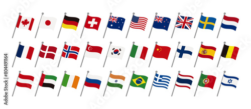 ベストカントリー 国旗アイコンセット ベクターイラスト