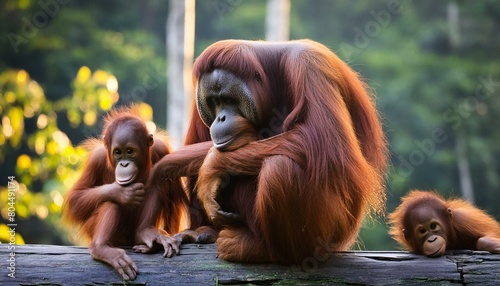 ai generative of Orangutans are greatly harmed by the opening of oil palm plantations photo
