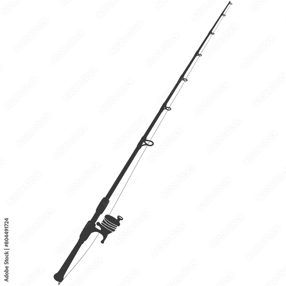 silhouette fishing rod full black color only silhouette fishing rod full black color only