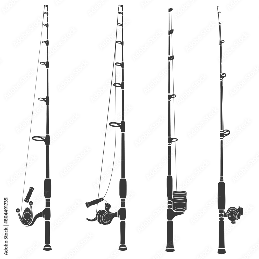 silhouette fishing rod full black color only silhouette fishing rod full black color only
