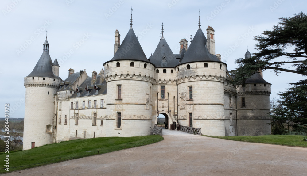Medieval castle of Chaumont-Sur-Loire, France. Built in the 15th century. Former medieval fortress later enlarged in Renaissance style.