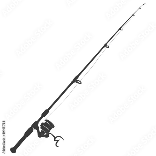 silhouette fishing rod full black color only