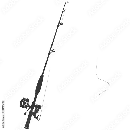 silhouette fishing rod full black color only