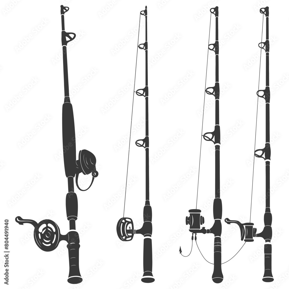 silhouette fishing rod full black color only silhouette fishing rod full black color only