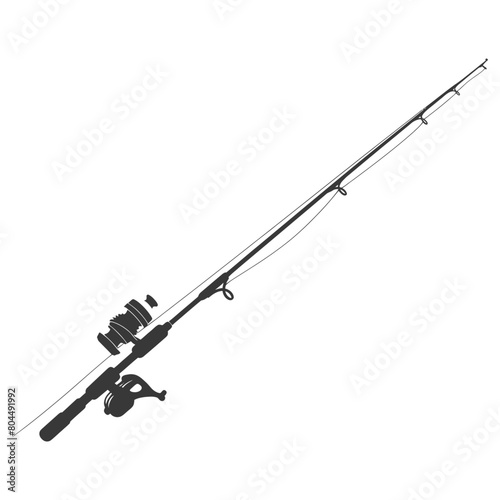 silhouette fishing rod full black color only