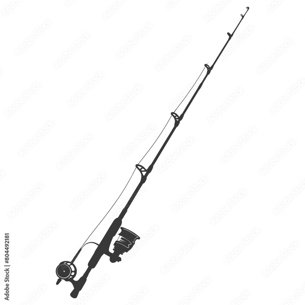 silhouette fishing rod full black color only silhouette fishing rod full black color only