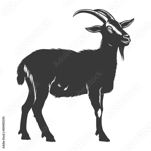 silhouette goat animal black color only full body