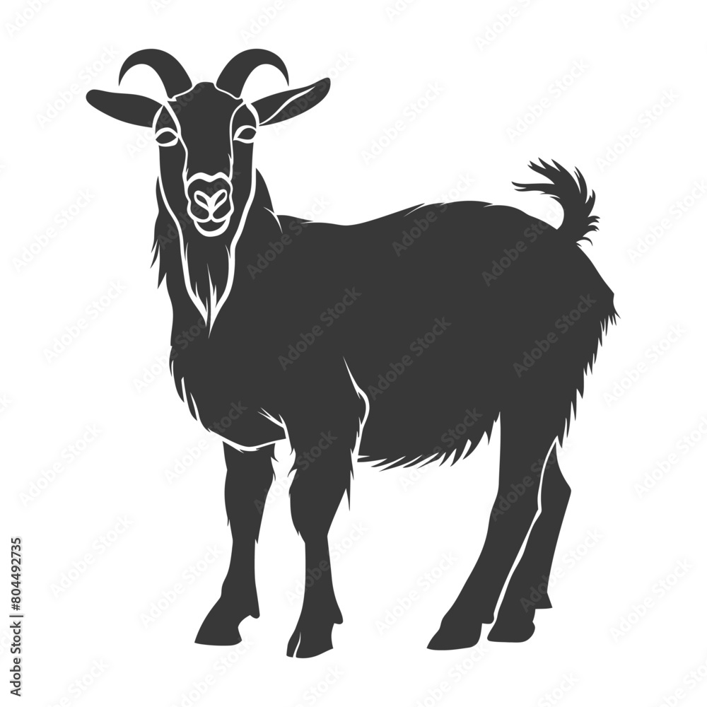 Obraz premium silhouette goat animal black color only full body