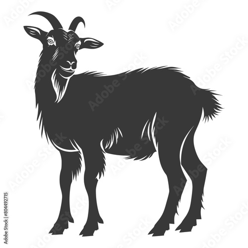 silhouette goat animal black color only full body