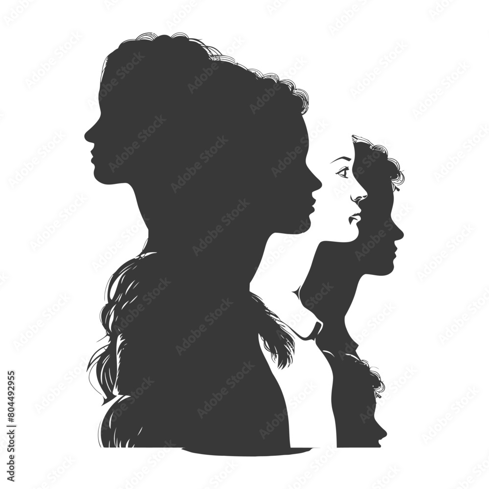 silhouette illustration about social issue gender inequality black color only