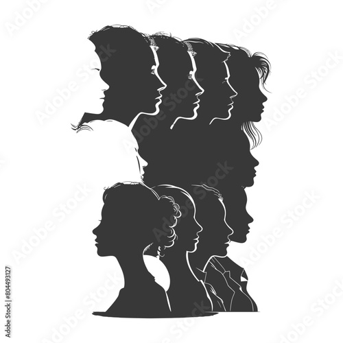 silhouette illustration about social issue gender inequality black color only