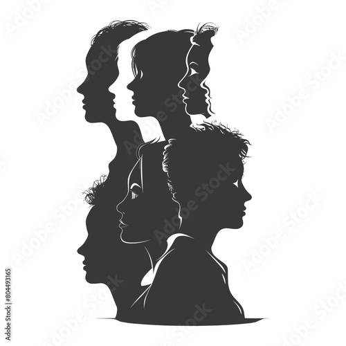 silhouette illustration about social issue gender inequality black color only