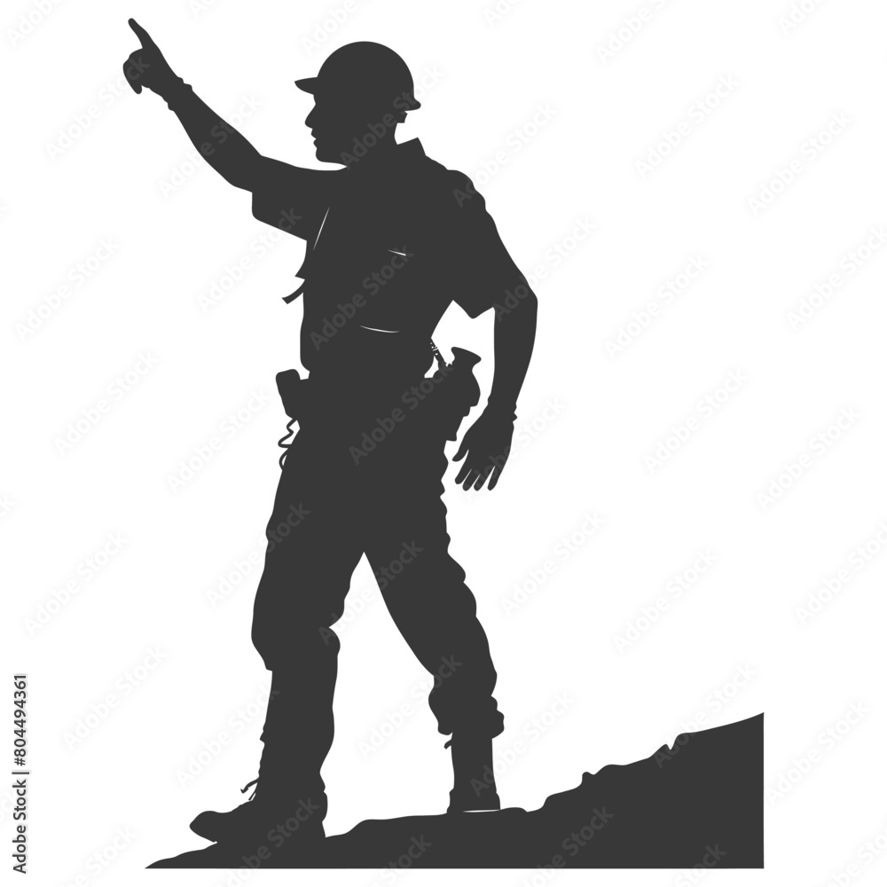 silhouette miner using pickaxe in action full body black color only silhouette miner using pickaxe in action full body black color only