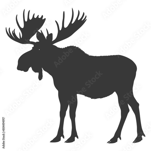 silhouette moose animal full body black color only