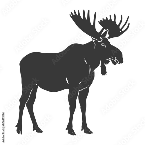 silhouette moose animal full body black color only