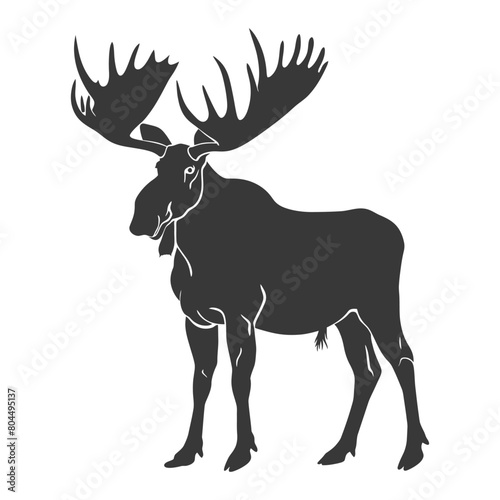 silhouette moose animal full body black color only