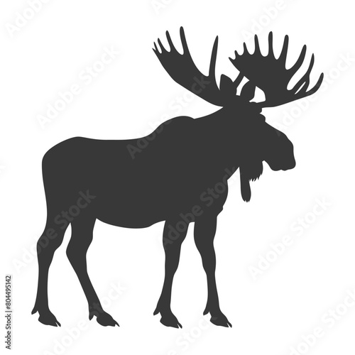 silhouette moose animal full body black color only © NikahGeh