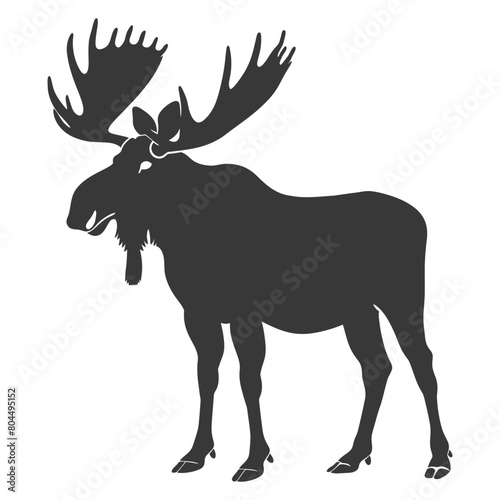 silhouette moose animal full body black color only