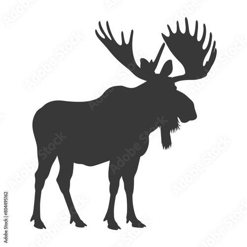 silhouette moose animal full body black color only