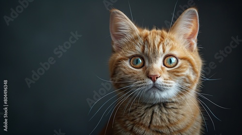 A fancy cat with vibrant eyes sitting elegantly against a clear background ideal for adding promotional messages