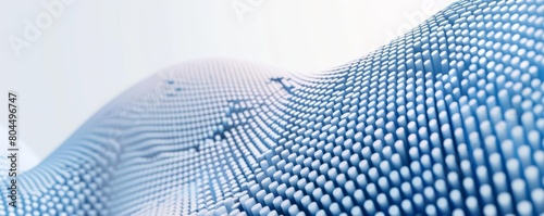 Create a 3D animation of a wave made of small blue cylinders. The wave should be smooth and realistic. The animation should be 10 seconds long and rendered at 60 frames per second. photo