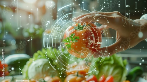 Using AI to analyze the quality of tomatoes to determine their ripeness and nutritional value. photo