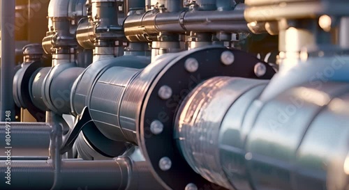Industrial pipes move captured CO2 to underground storage for carbon sequestration. Concept Carbon Sequestration, Industrial Pipes, CO2 Capture, Underground Storage, Climate Action